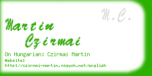martin czirmai business card